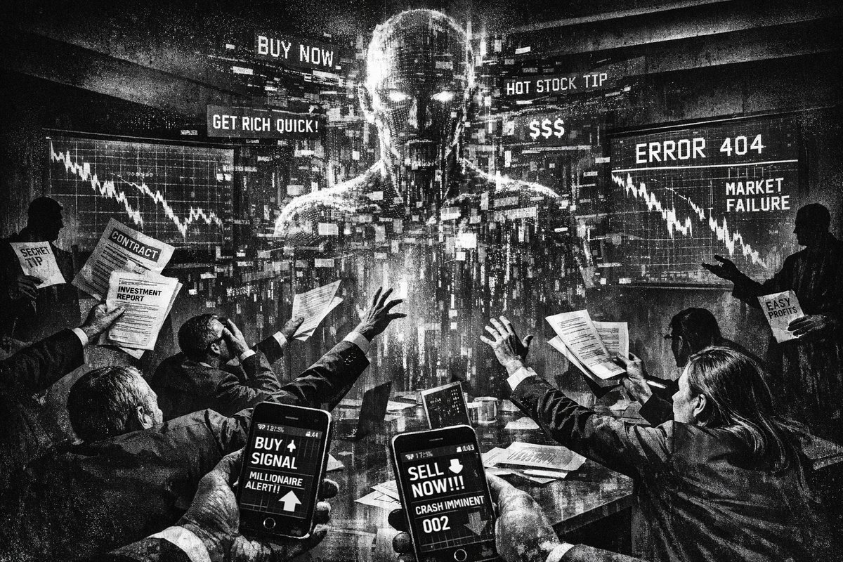 Person using smartphone with AI financial app interface showing charts and investment advice on screen