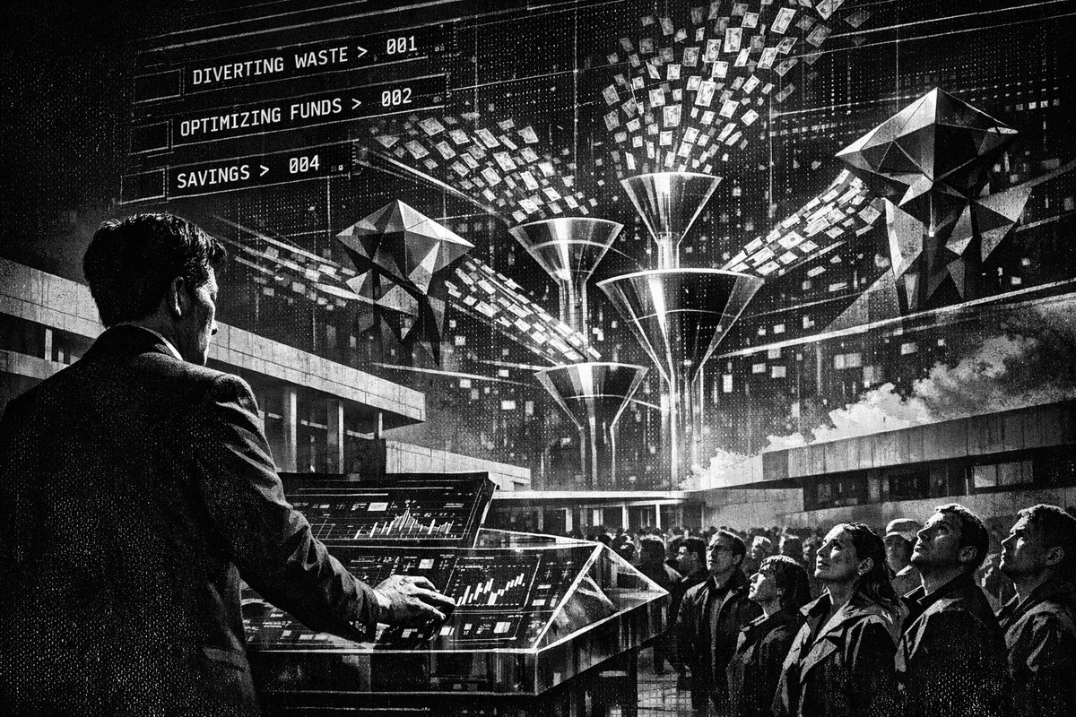 Digital interface showing AI-powered treasury management system with financial data, charts, and automated transaction processing workflows