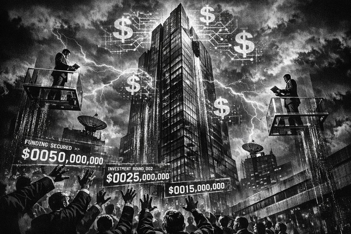 Digital visualization of massive AI funding rounds with upward trending charts and dollar symbols representing the $297 billion quarterly record