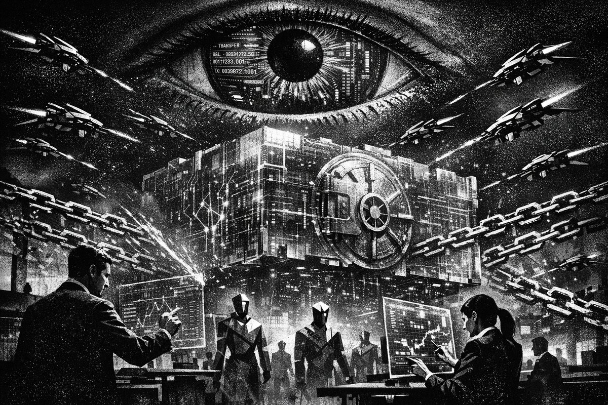 Digital illustration showing AI-powered cybersecurity shields protecting banking infrastructure from cyber attacks