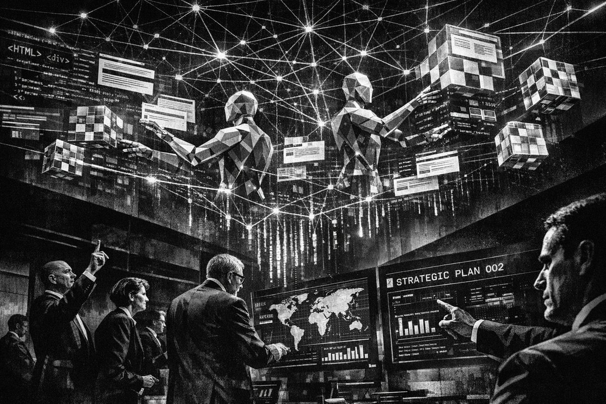 Abstract visualization of AI agents accessing structured web data through clean search interfaces, representing the AWS Strands and Exa integration