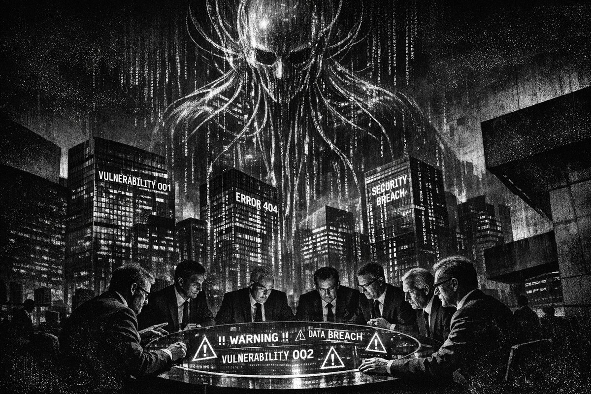 Digital representation of AI analyzing financial systems with warning indicators and security breach alerts