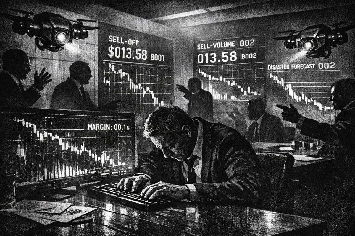 Healthcare financial documents and charts showing declining profit margins on a desk with stethoscope and calculator