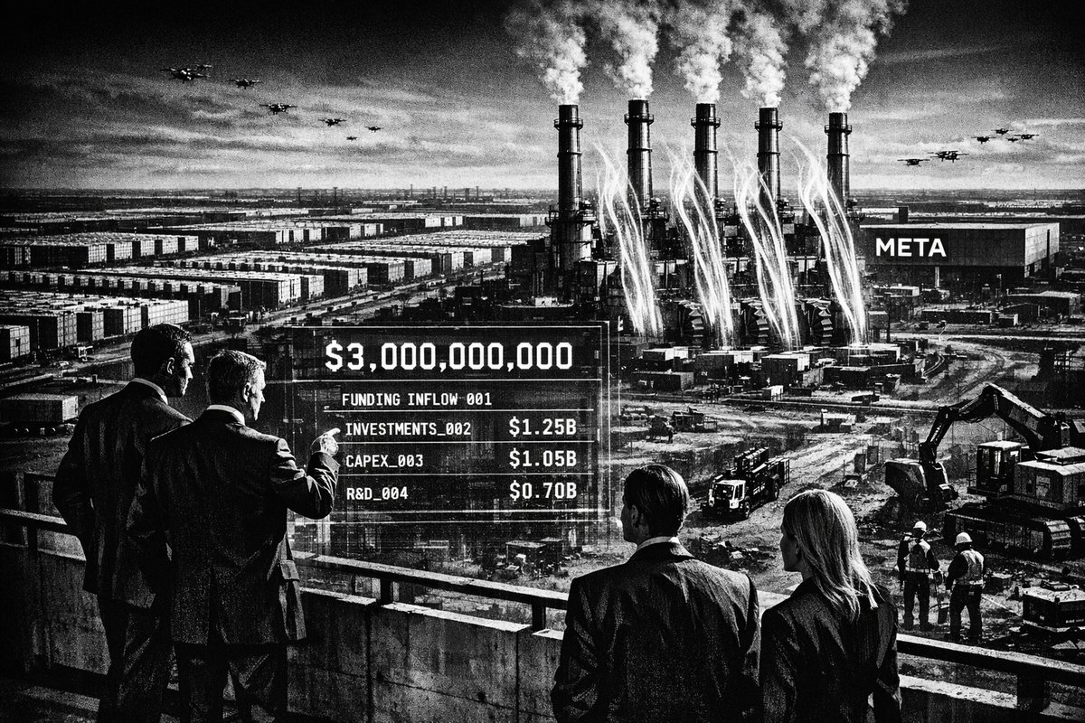 Aerial view of a large-scale data center construction site with power infrastructure