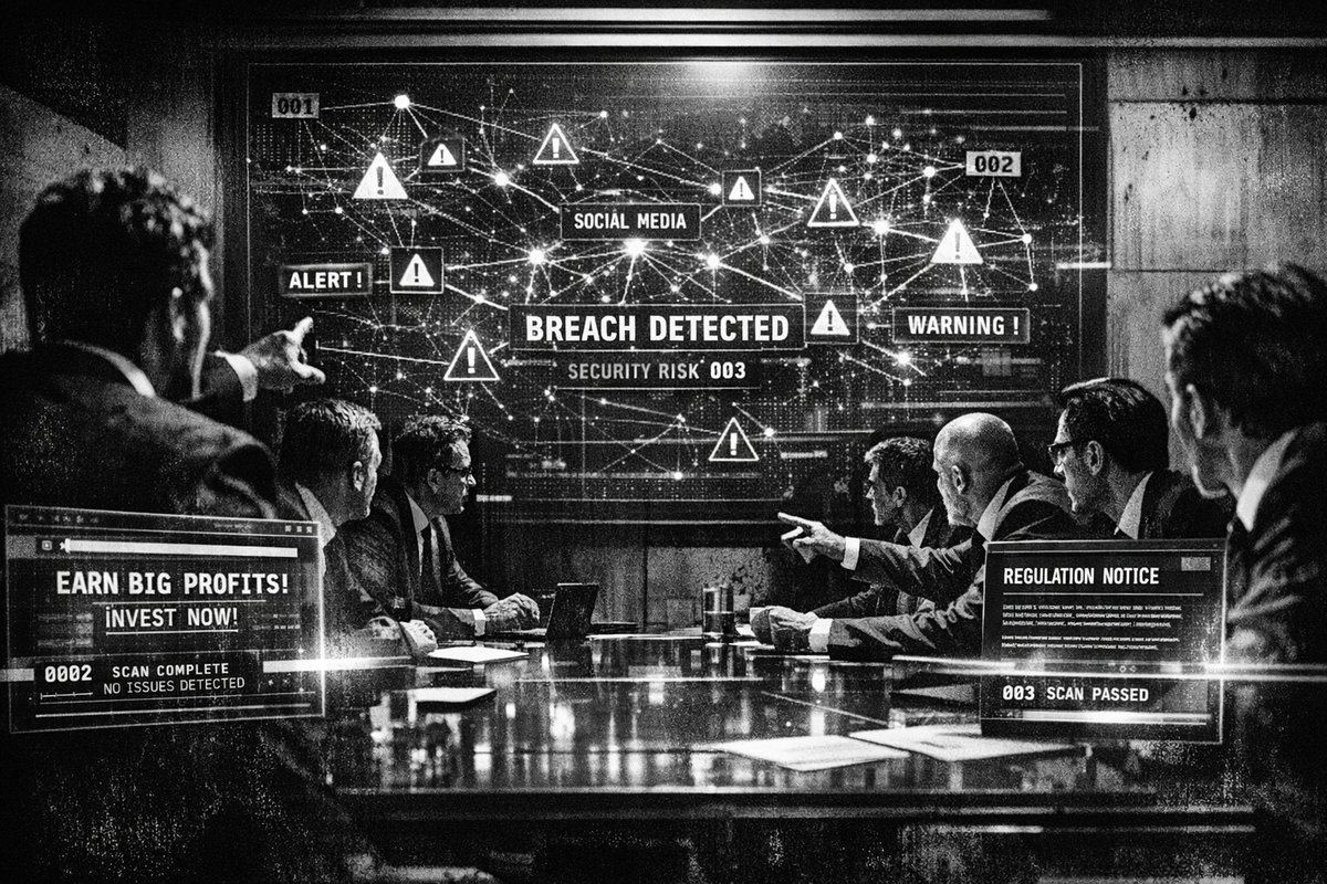 Meta logo with UK flag and financial warning symbols representing failed content moderation of illegal advertisements