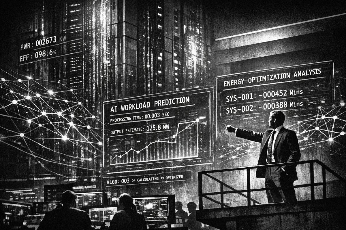 Advanced data center servers and cooling systems representing AI infrastructure and energy consumption monitoring technology