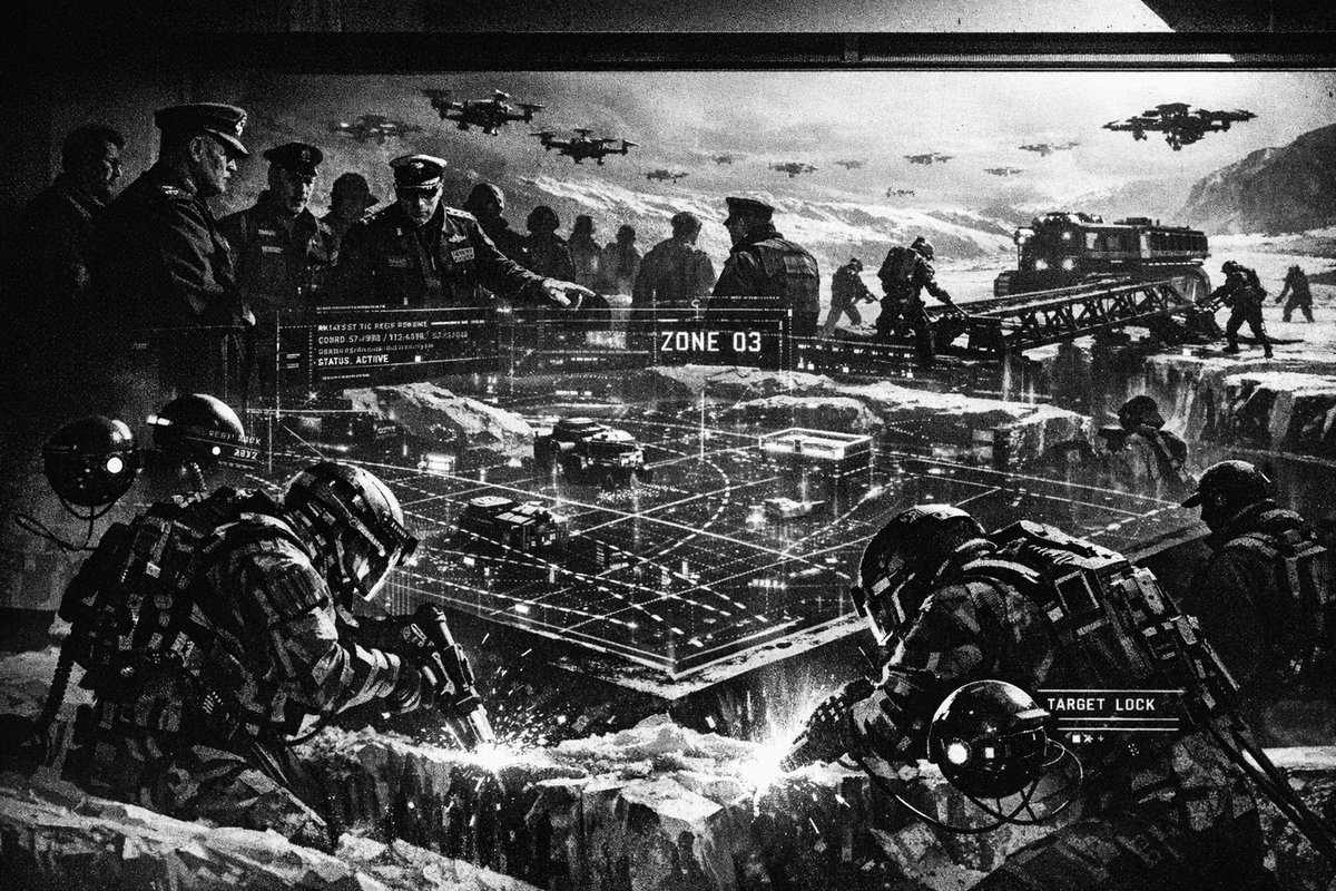 Military personnel operating advanced computer systems and AI interfaces during NATO training exercises