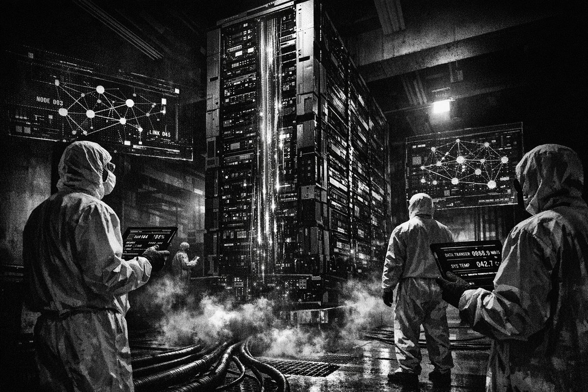 Modern data center with integrated rack-scale AI infrastructure systems featuring high-density computing and networking equipment