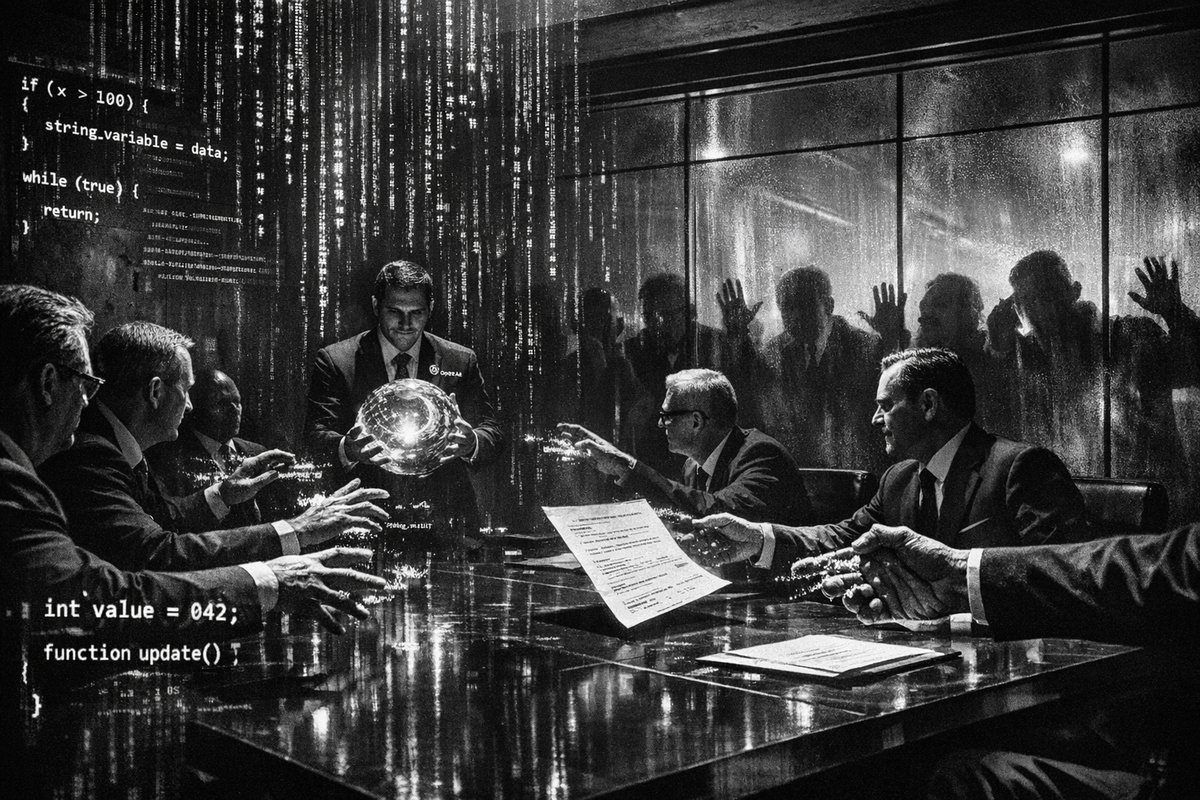 OpenAI Codex interface showing AI-generated code alongside traditional consulting firm logos, representing the disruption of the consulting industry