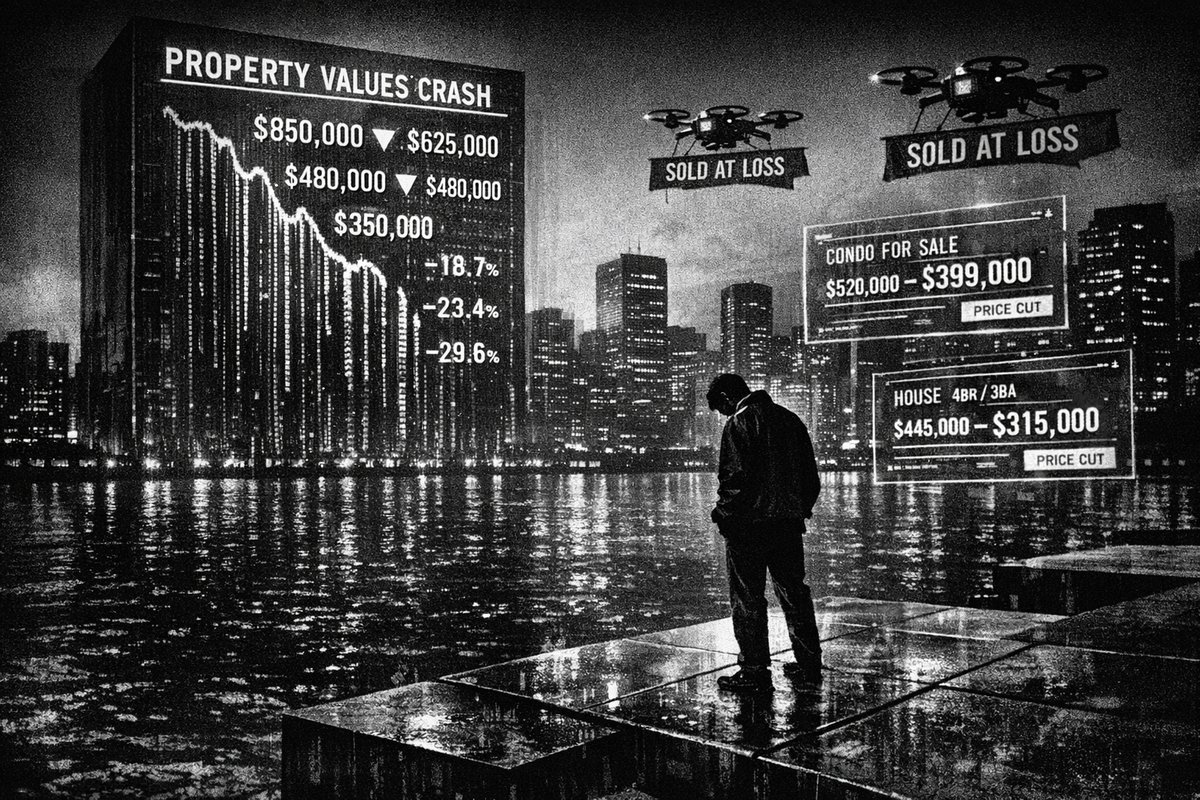 Modern waterfront condo building representing luxury real estate market challenges and investment risks