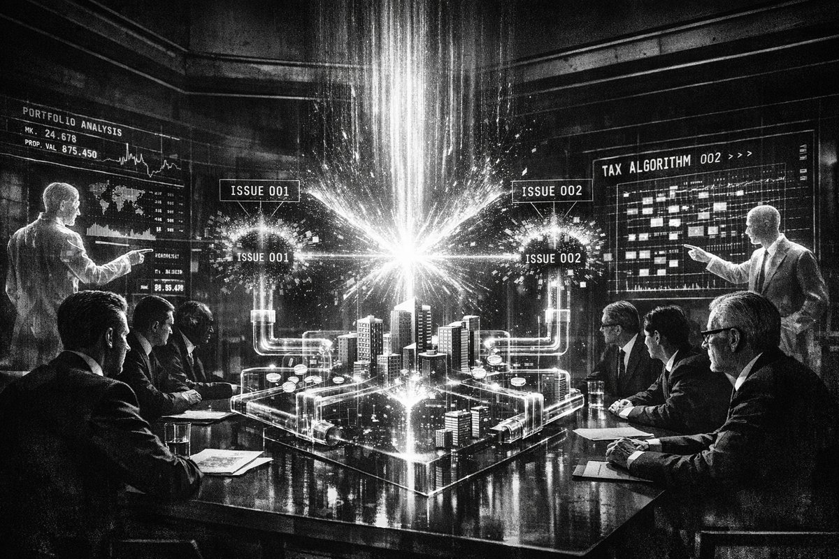 Modern office buildings and residential properties representing real estate investment tax strategies amid market volatility