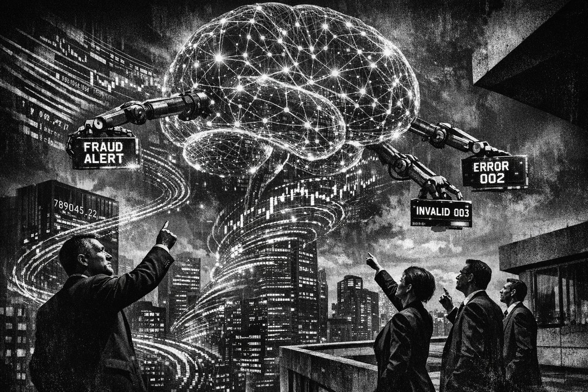 Futuristic digital interface showing AI analytics and financial data streams with charts, graphs, and algorithmic patterns representing artificial intelligence in finance