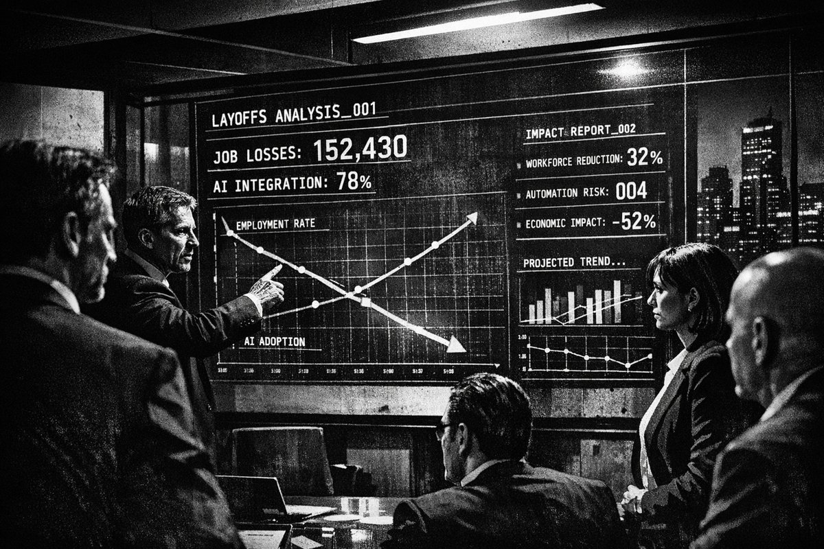 An illustration representing AI's impact on the job market