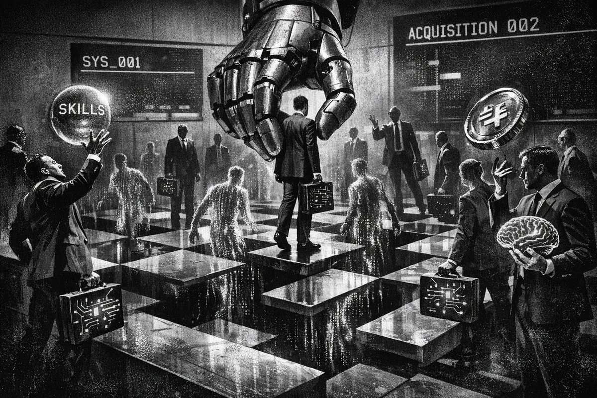 Business executives reviewing AI talent acquisition strategies on digital devices with charts and graphs showing talent shortage statistics