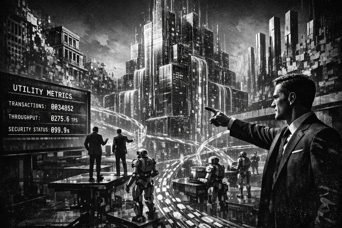 Abstract visualization of interconnected blockchain tokens and financial networks representing real-world utility in modern finance